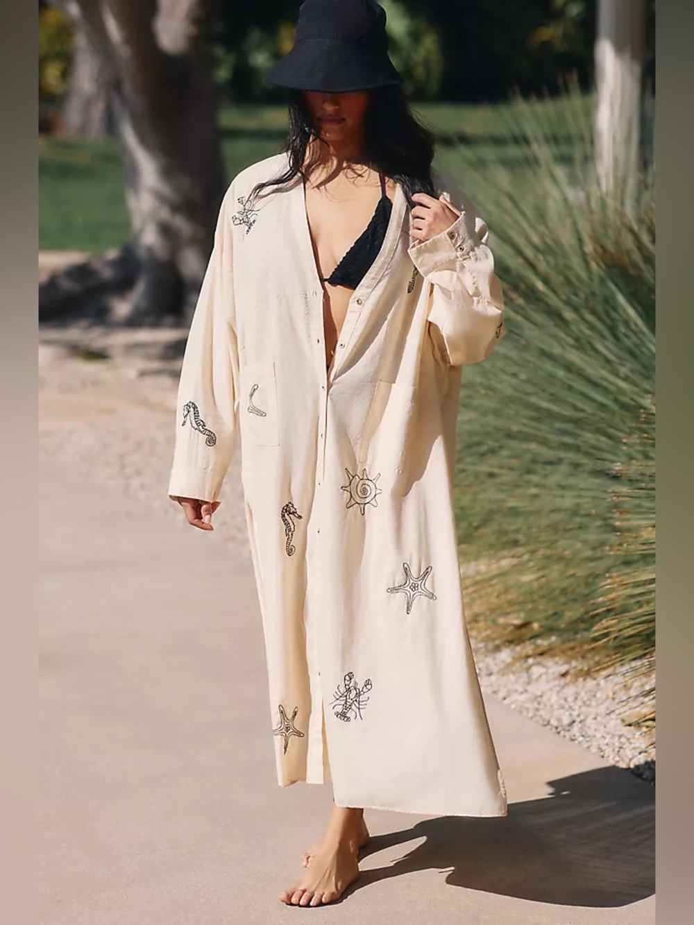 Anthropologie Sea Life Cover-Up Shirt Dress. NWT Sz M. Runs very generous
